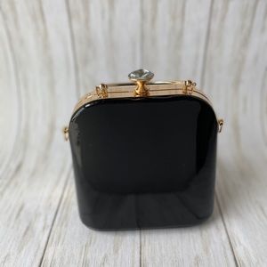 Vintage Black Patent Leather Clutch